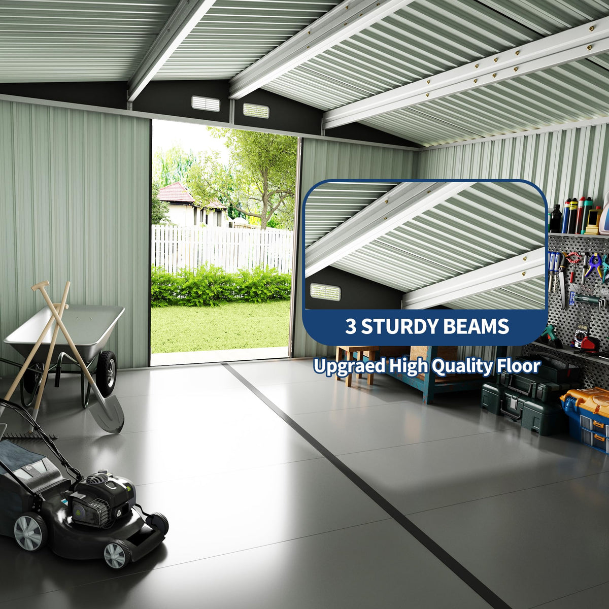 10x14 ft Metal Outdoor Storage Shed B300