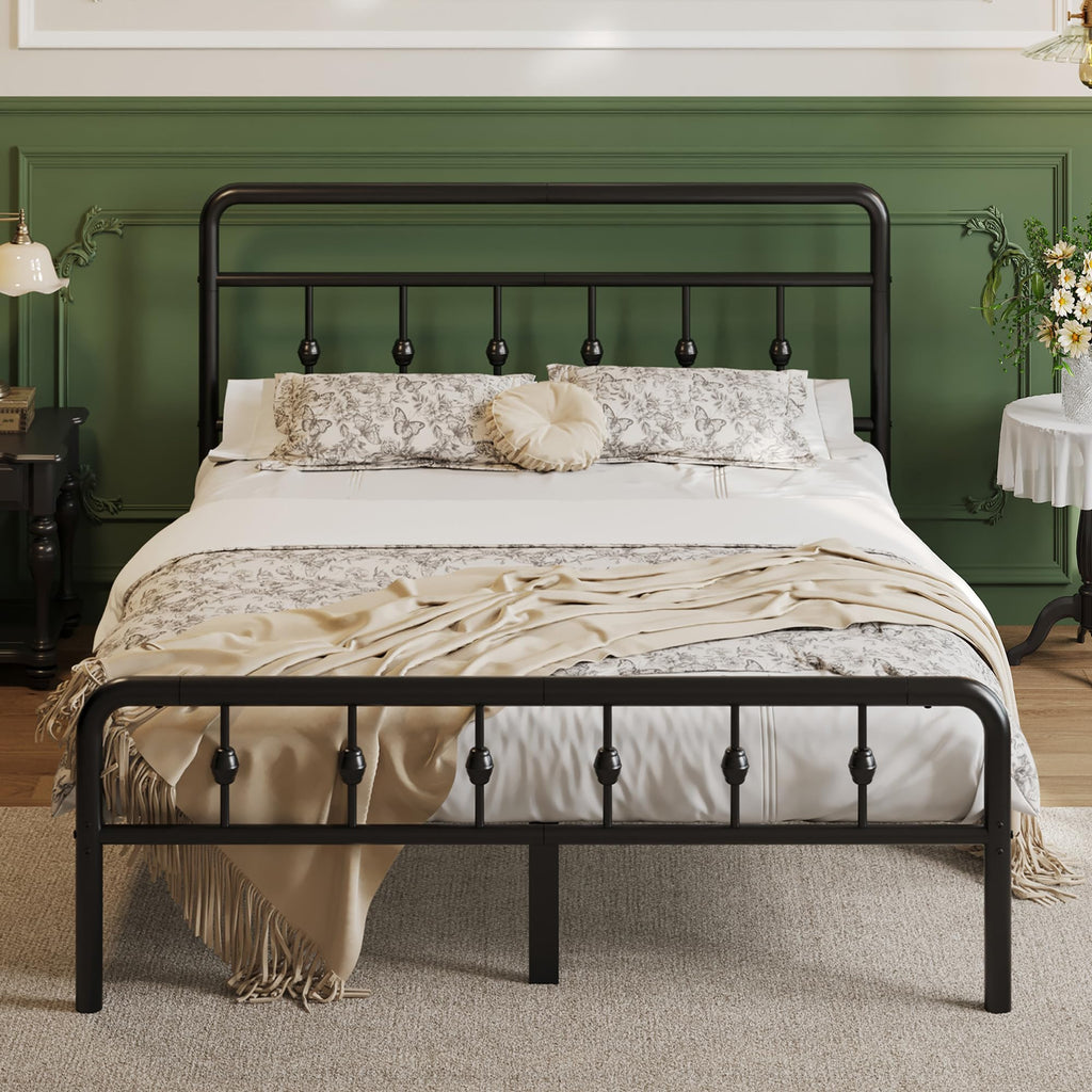 12 Inch Full Bed Frame with Headboard and Footboard P9106