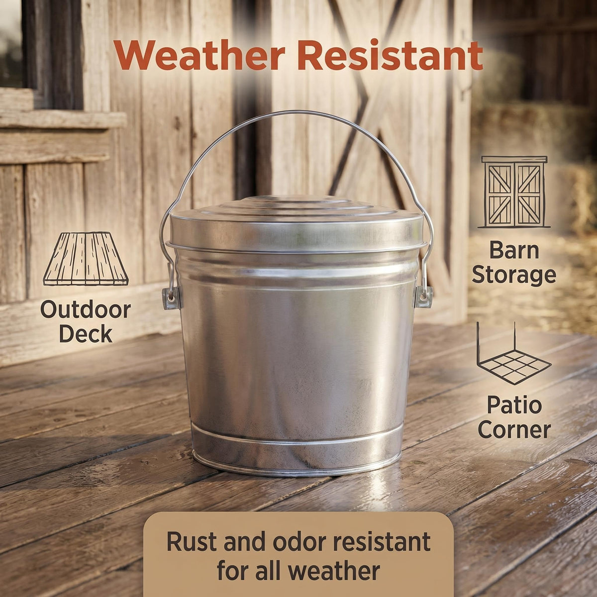 6 Gallon Galvanized Steel Storage Container with Locking Lid O57608