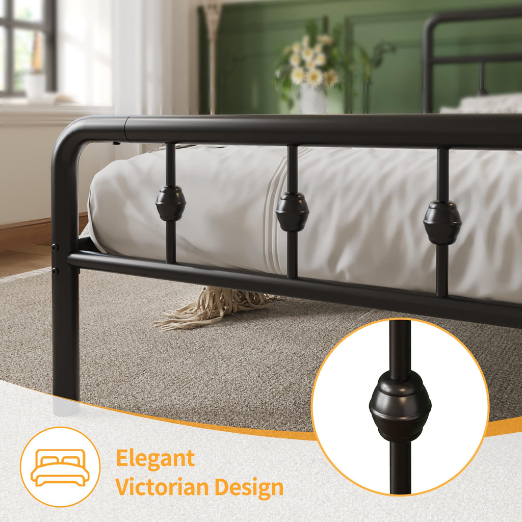 12 Inch Full Bed Frame with Headboard and Footboard P9106