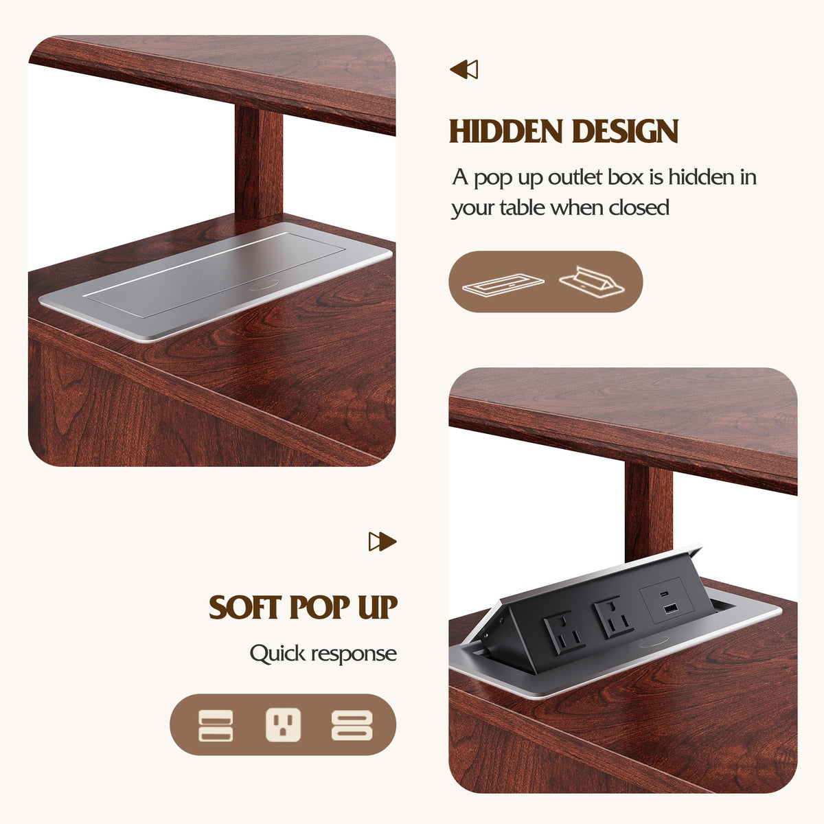 End Table with Charging Station & 2 Drawers H469343