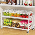 2-Tier Expandable Rolling Cart with Wheels J799