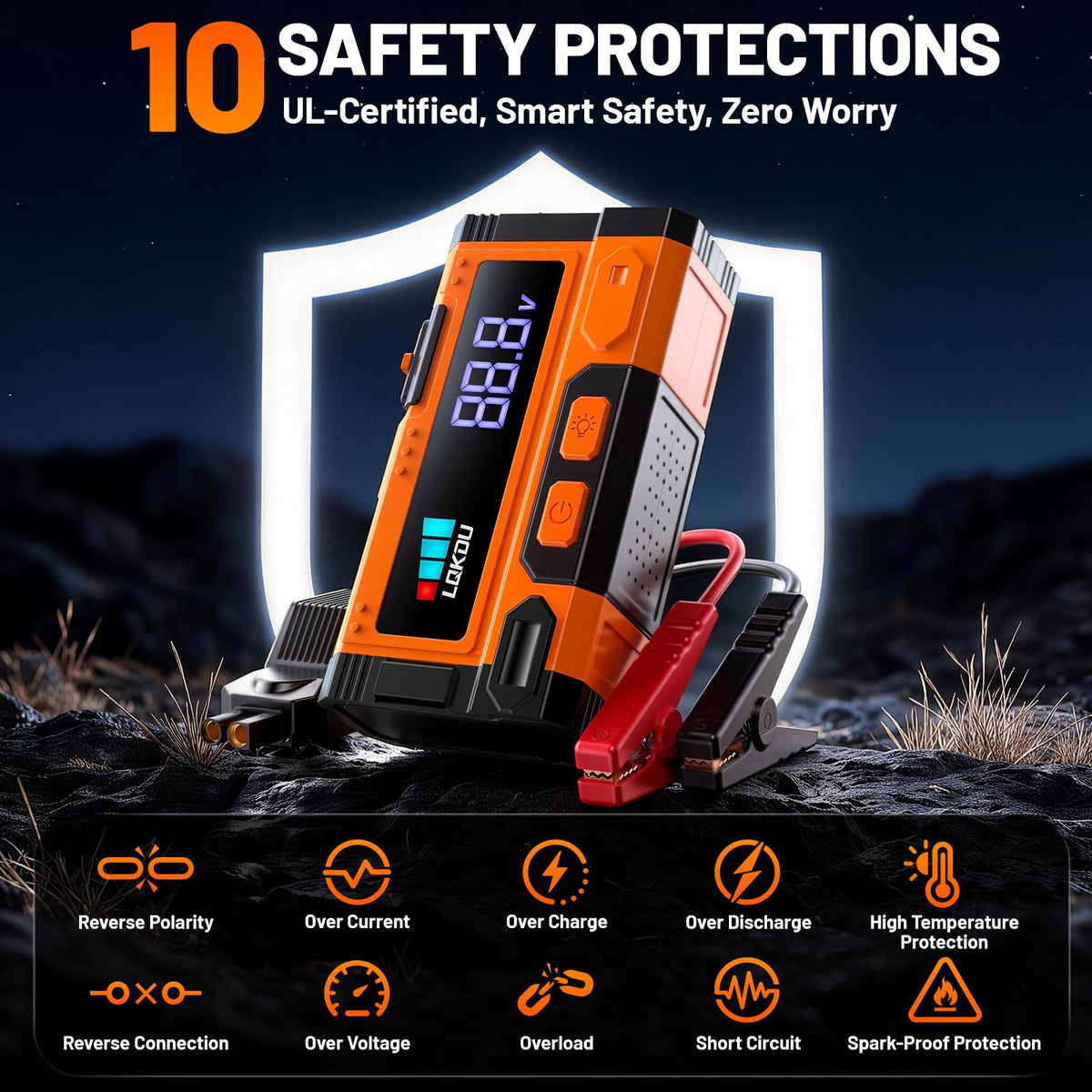 5000A 12V Portable Lithium Jump Starter O735