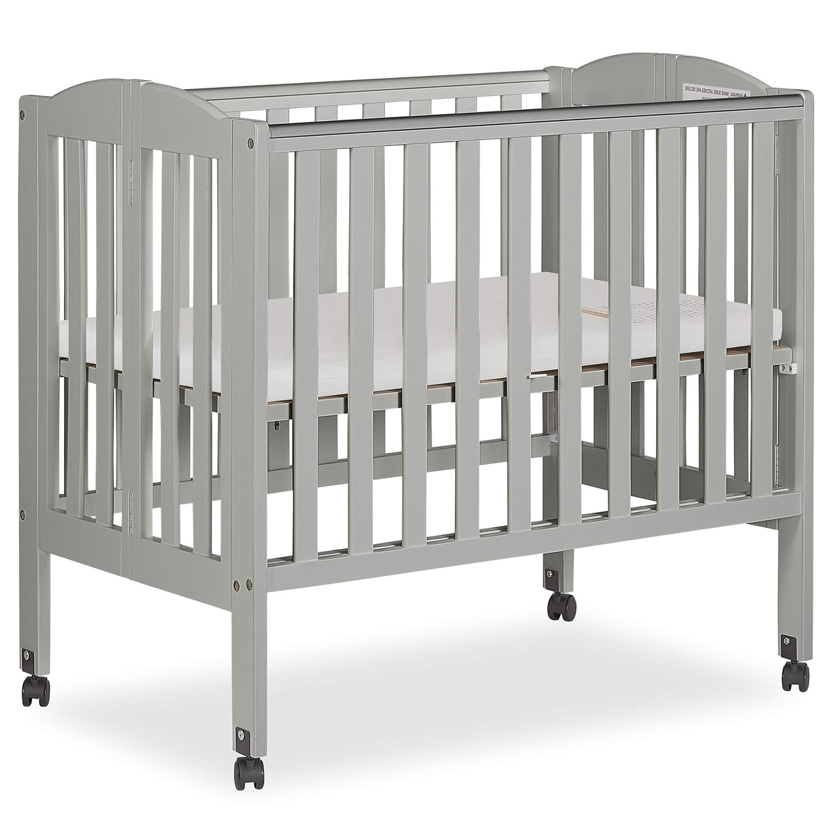 Cool Grey 2 in 1 Folding Portable Crib with 3” Fiber Mattress C74693