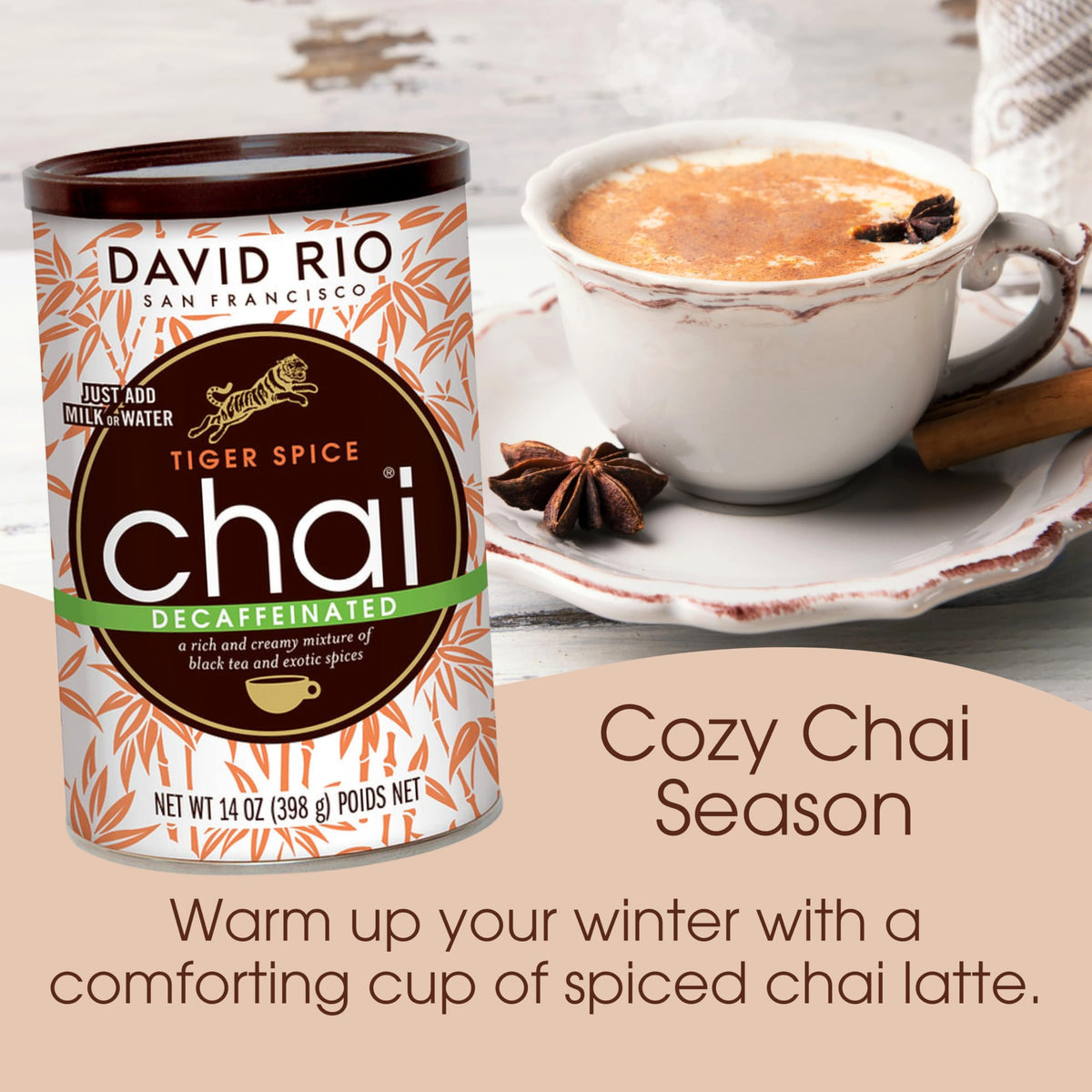 Decaffeinated Chai Tea Latte Mix, 14 Oz U4322