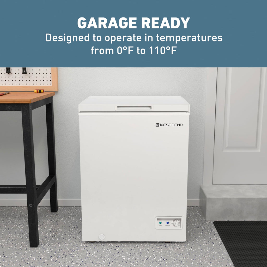 White 5-Cu.Ft Chest Freezer with Adjustable Temperature Control D508625