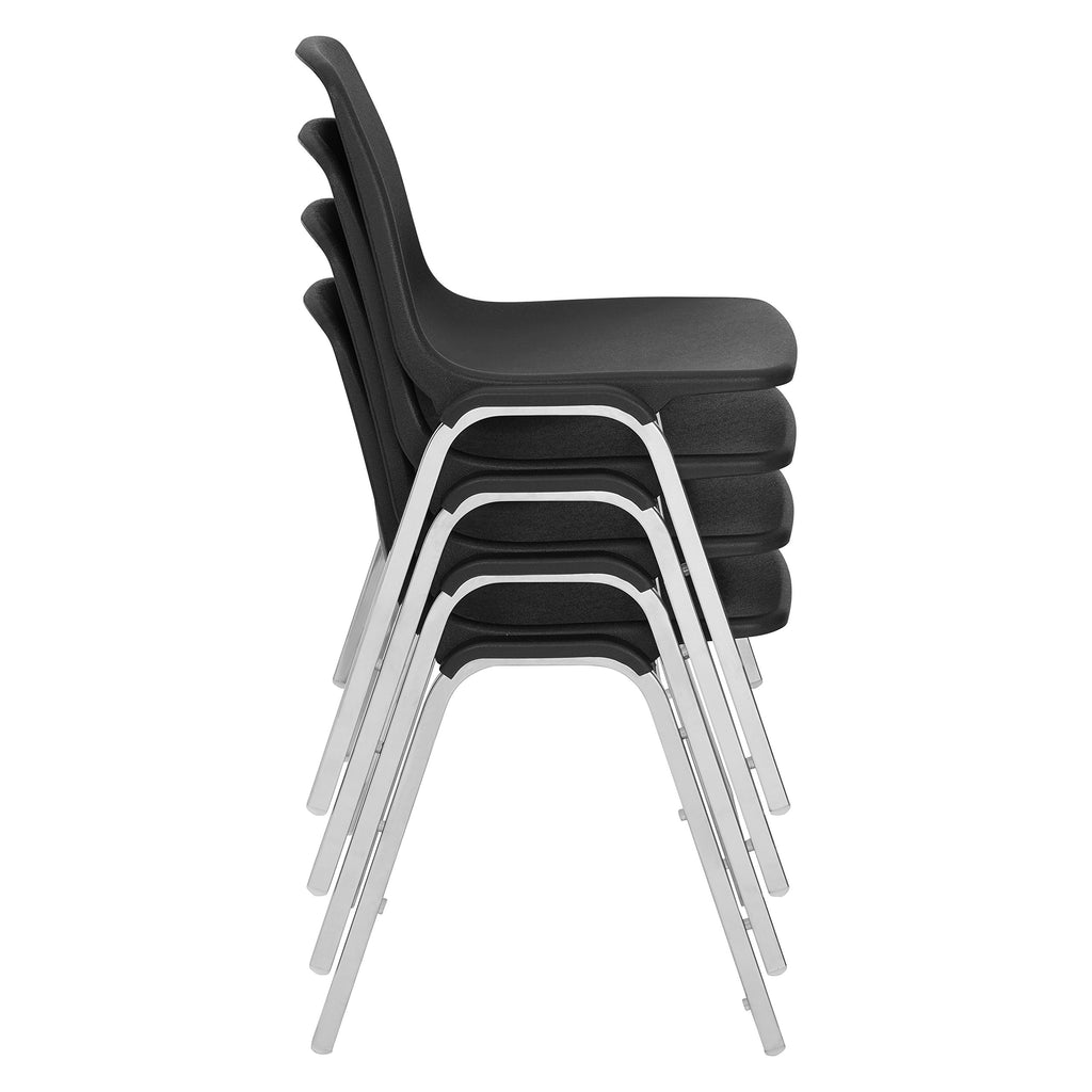 4 Pack Black Poly Shell Stacking Chair Y6179