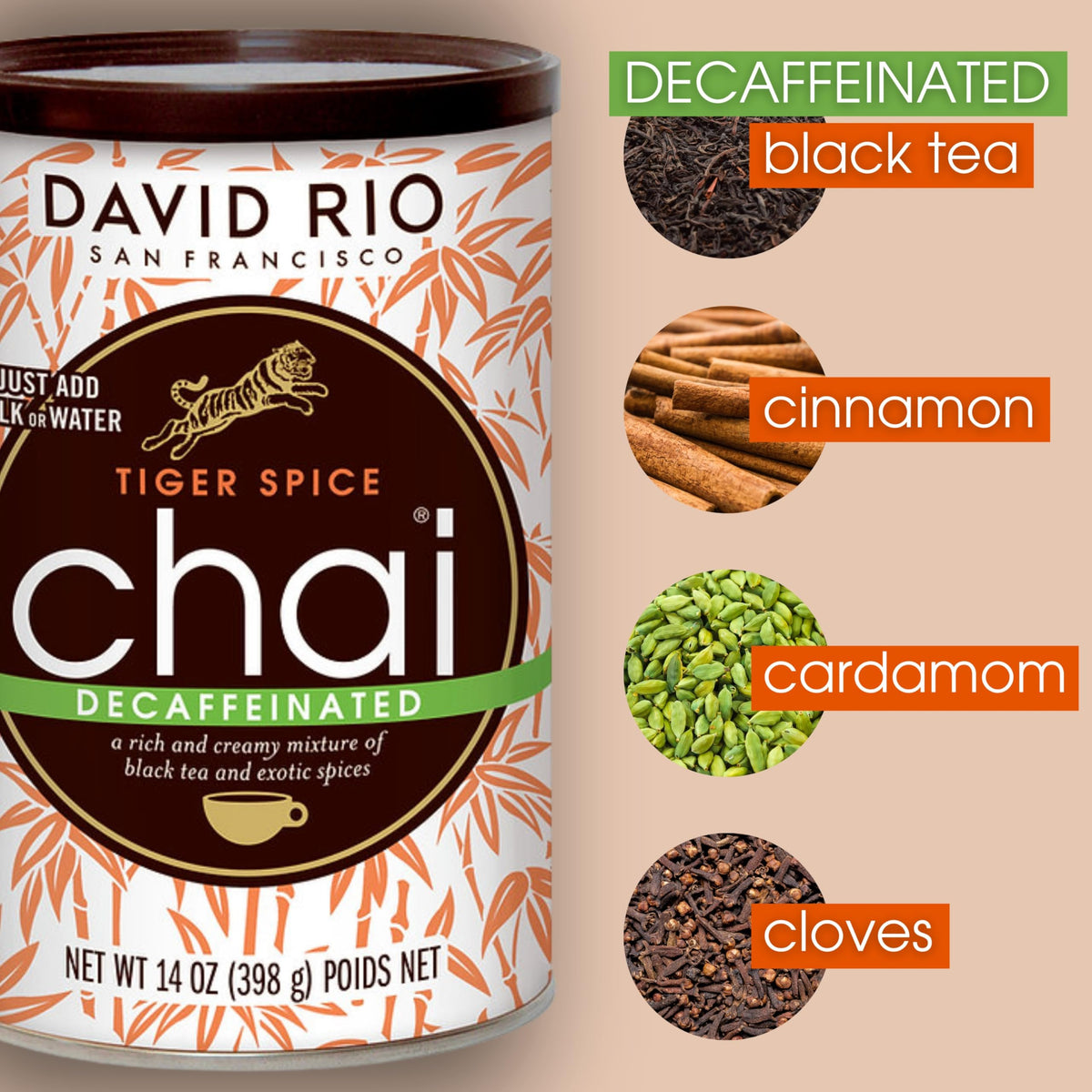Decaffeinated Chai Tea Latte Mix, 14 Oz U4322