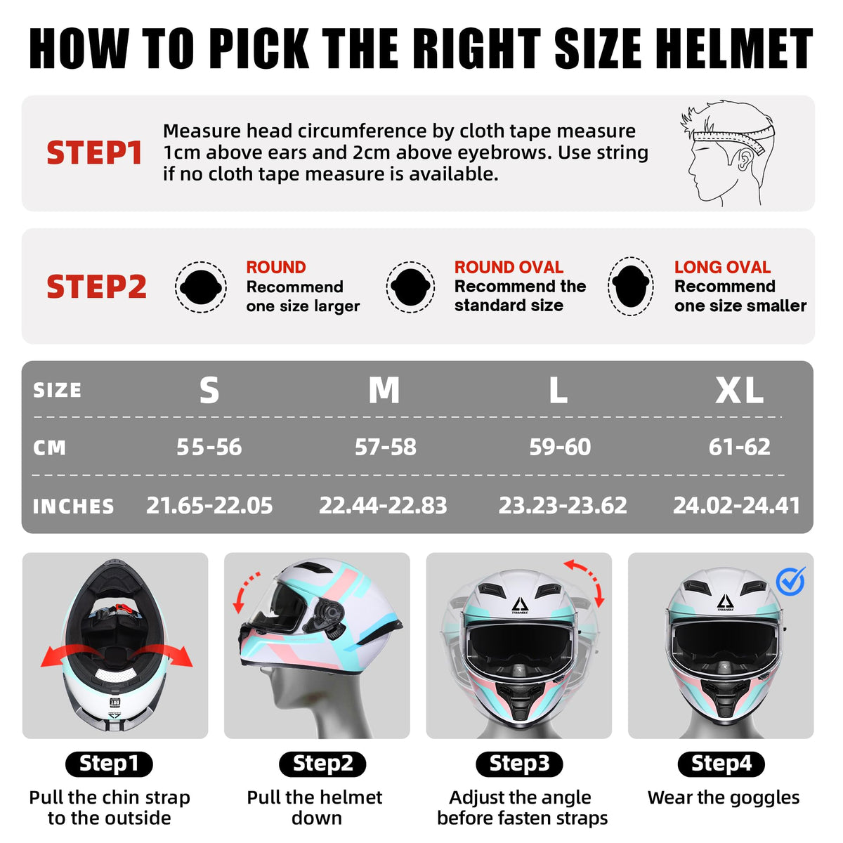 Full Face Motorcycle Helmet Dual Visor W1774