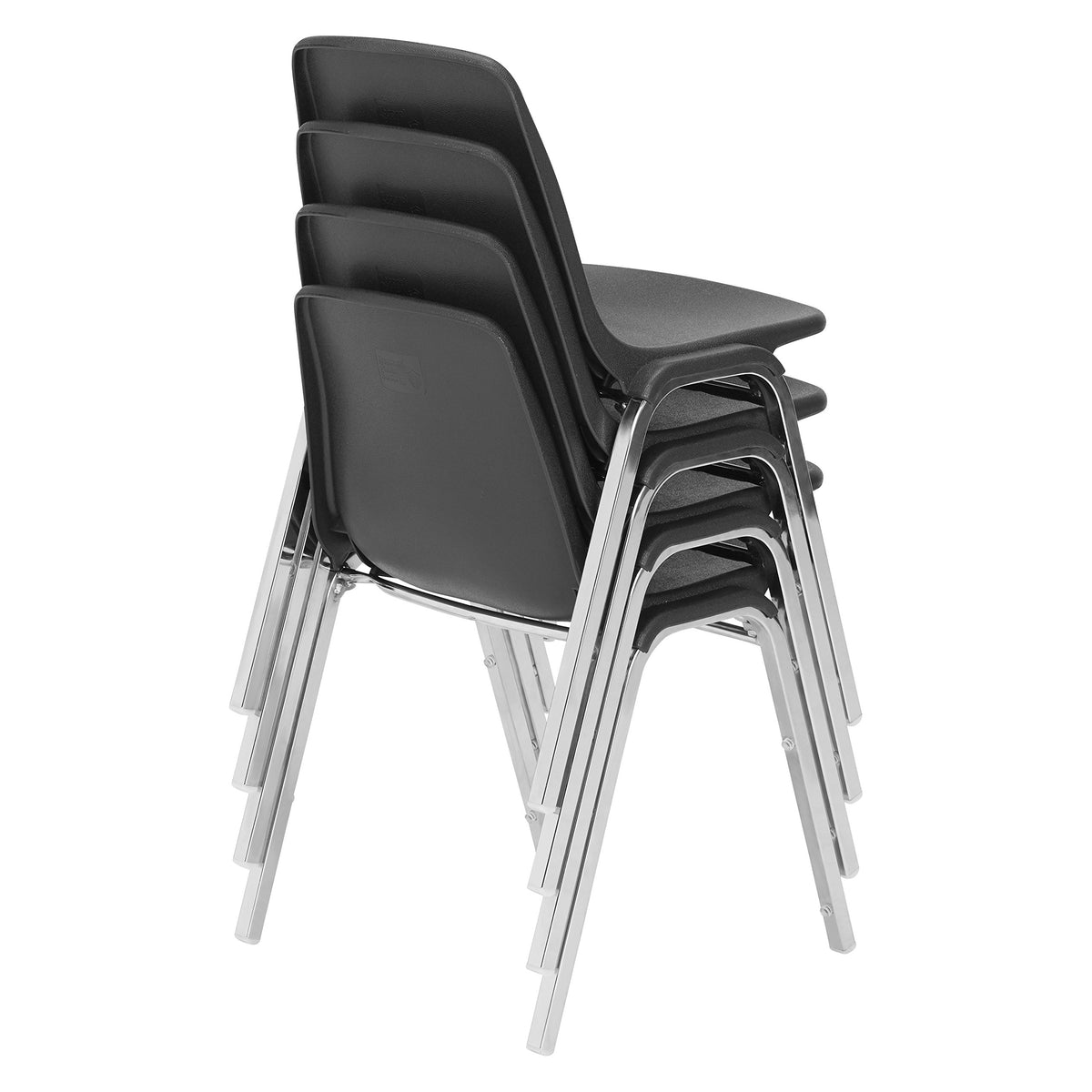 4 Pack Black Poly Shell Stacking Chair Y6179
