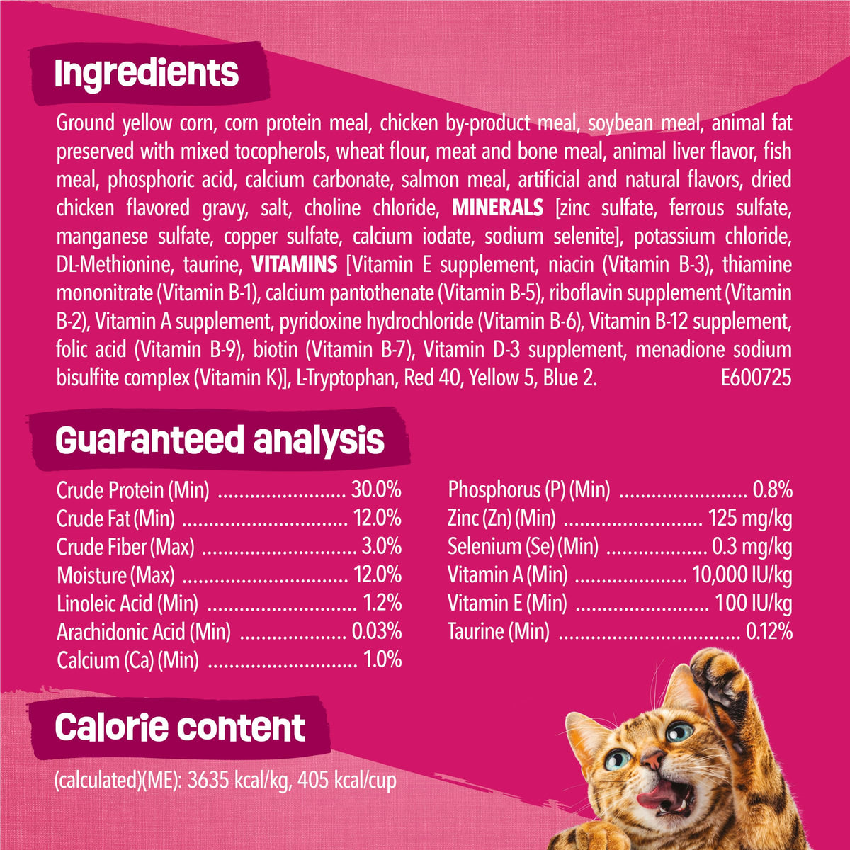 Dry Cat Food, Chicken & Salmon, 22 lb Bag K30748