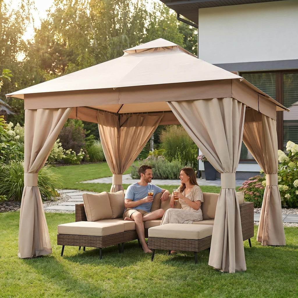 12x12 Metal Frame Gazebo Canopy Tent T130294