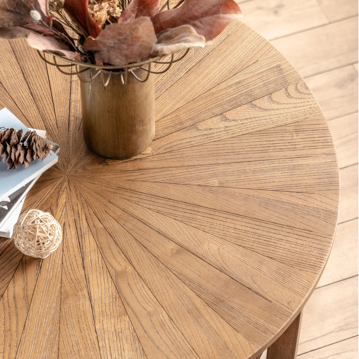35" Round 2 Tier Wood Coffee Table with Storage Shelf O22680