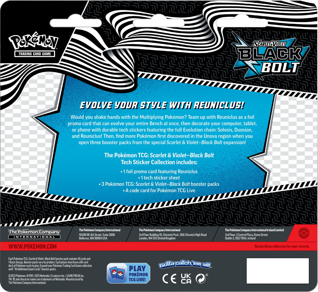 Pokemon TCG Black Bolt Tech Sticker Blister Z3785